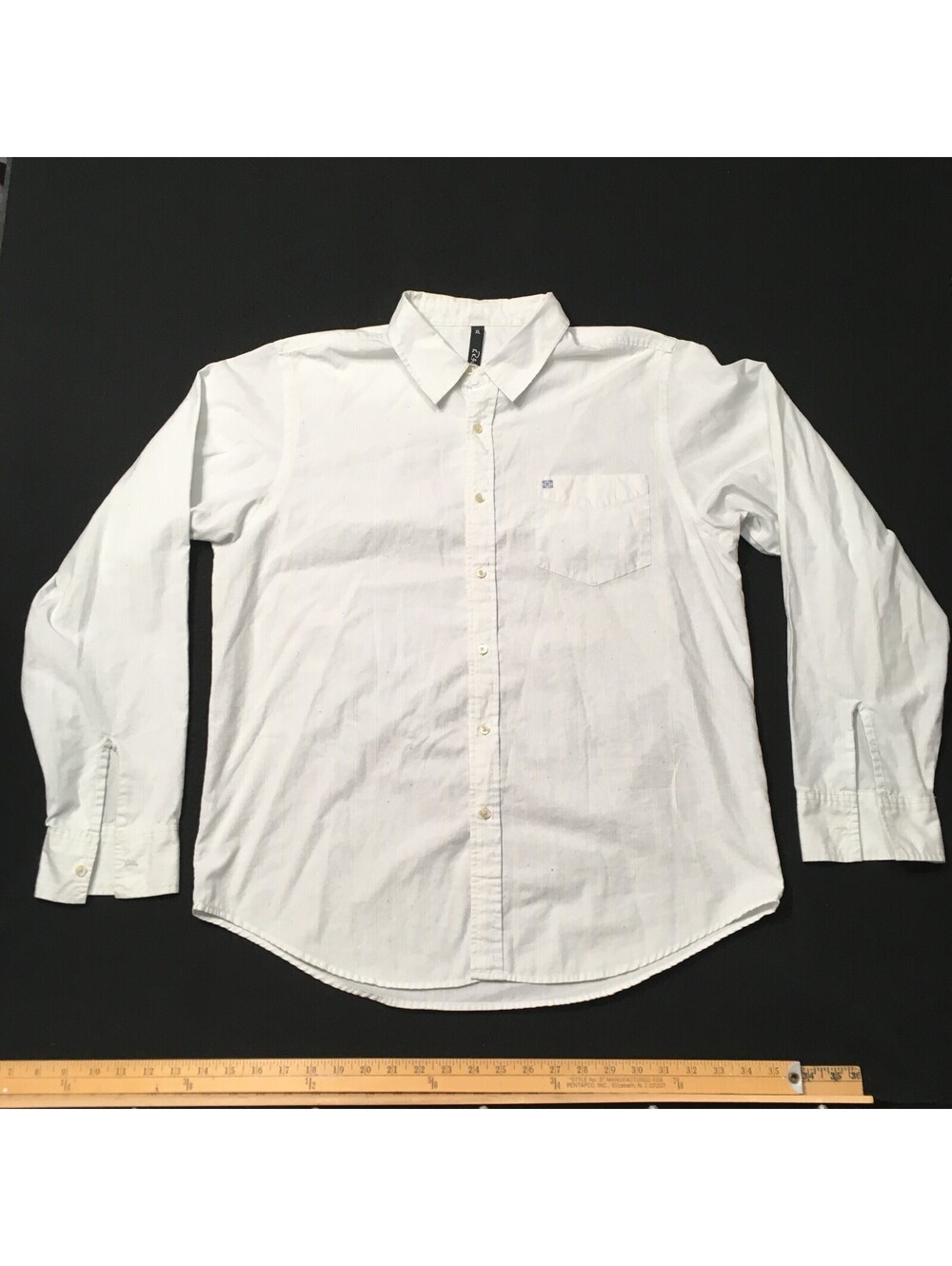 KR3W Shirt Mens Extra Large LIME blue Button Down Long Sleeve 17.5  SEE COLLAR